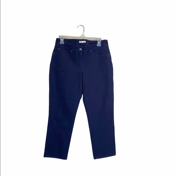 Eileen Fisher Dark Wash Navy Ankle Jeans - Picture 1 of 7